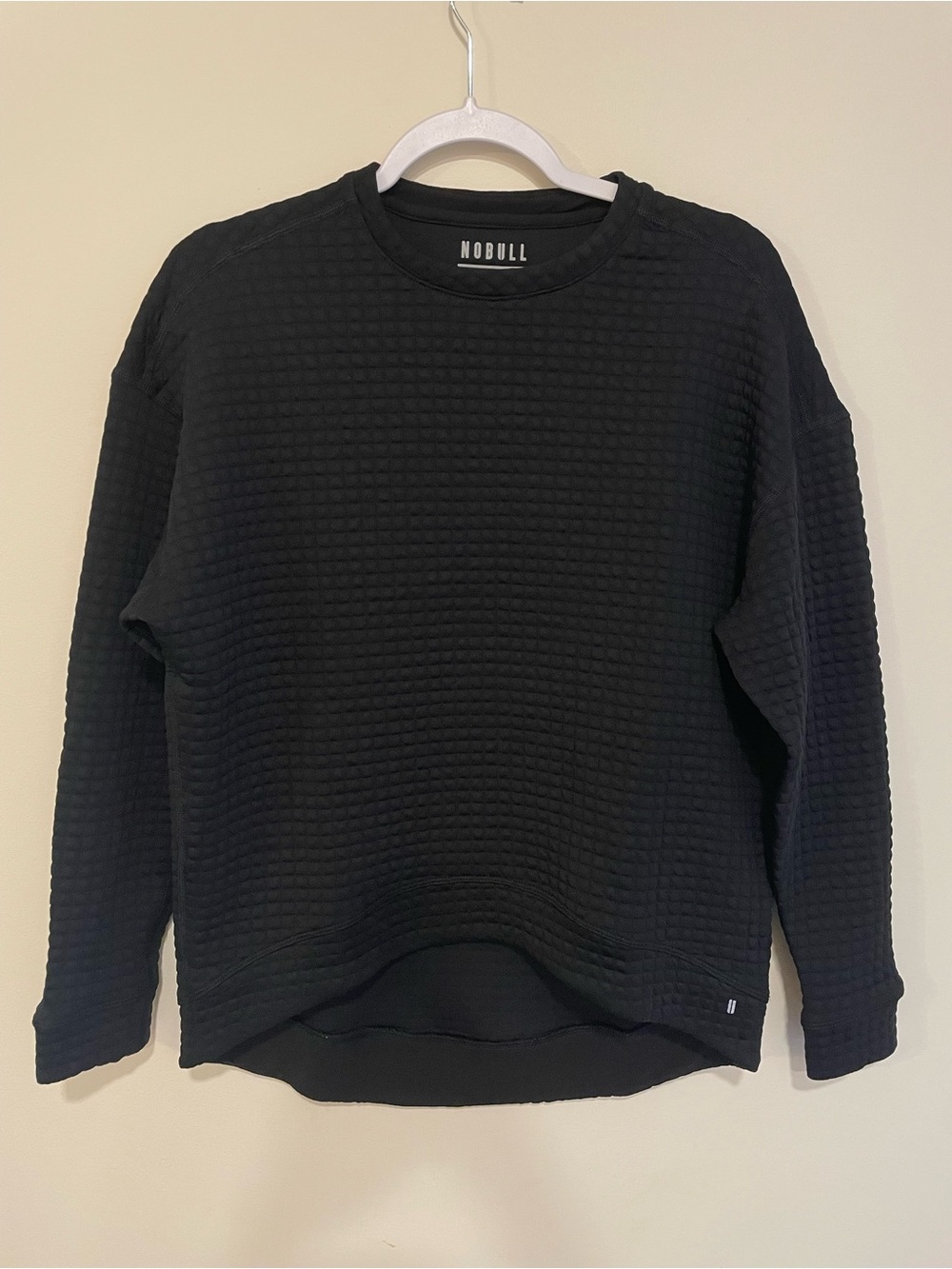NOBULL Quilted Crew Pullover Sweatshirt Black Women's Size Small